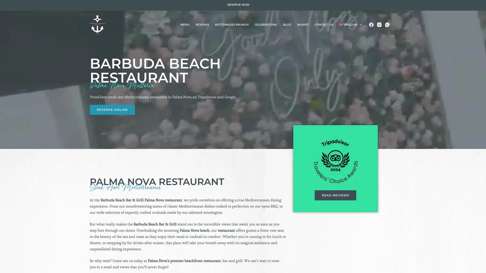 Restaurant website design and booking system, interface