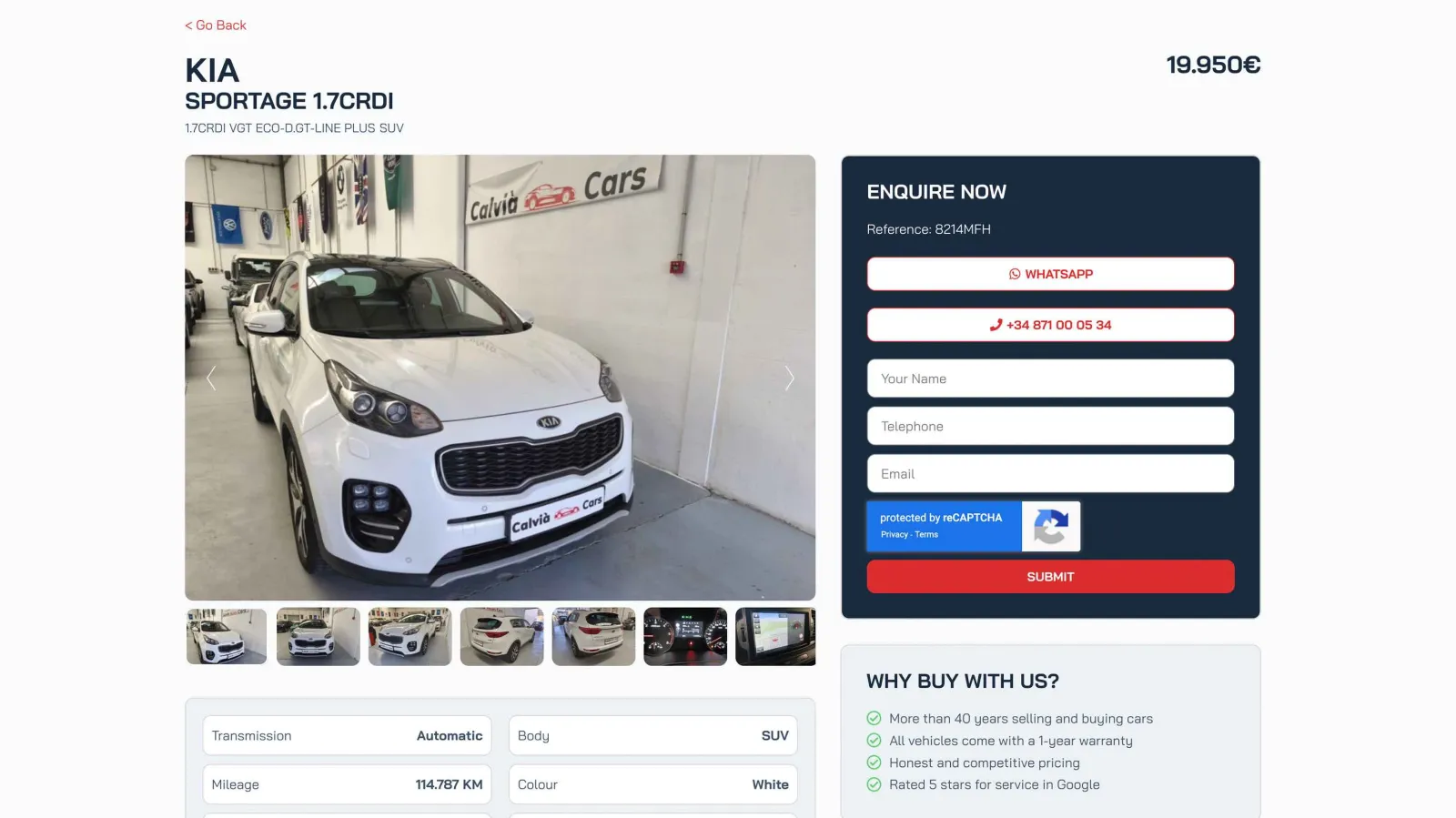 Redesign Calvia Cars website, Vehicle page
