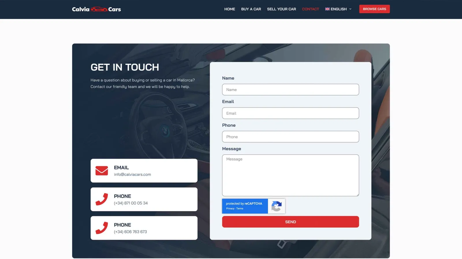 Redesign Calvia Cars website, Mobile