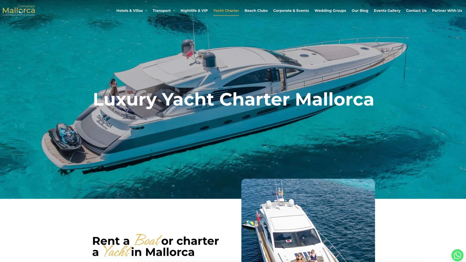 Luxury concierge website design, result