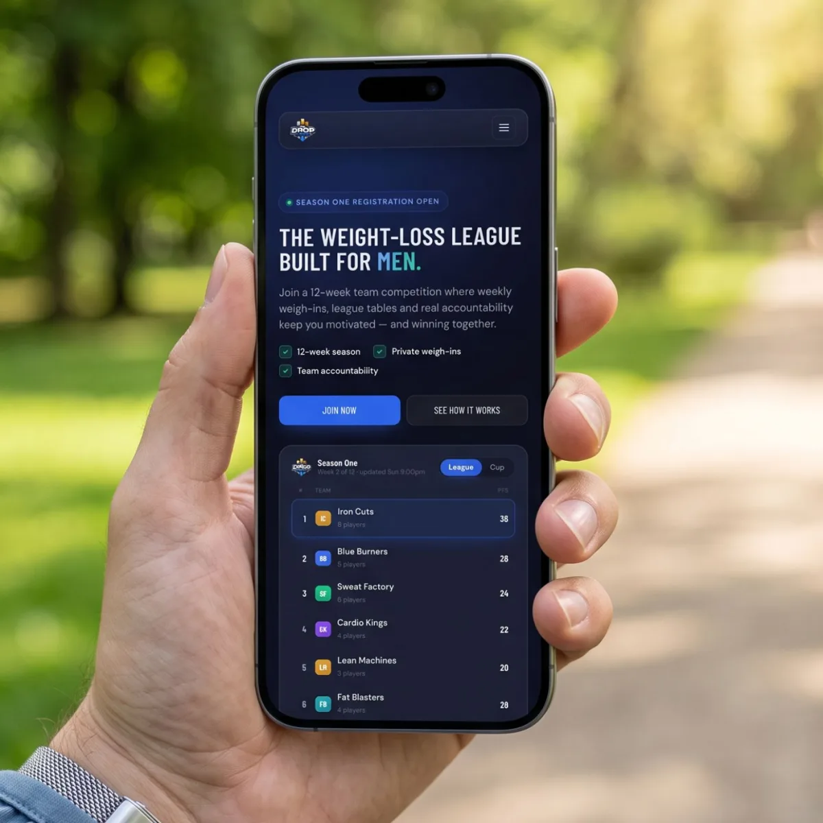 The Drop League web app and website by Jayco Digital