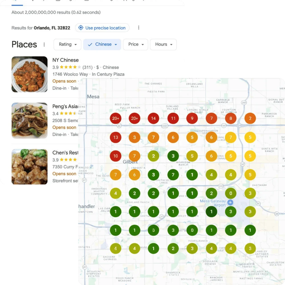 Google map rankings mockup by Jayco Digital
