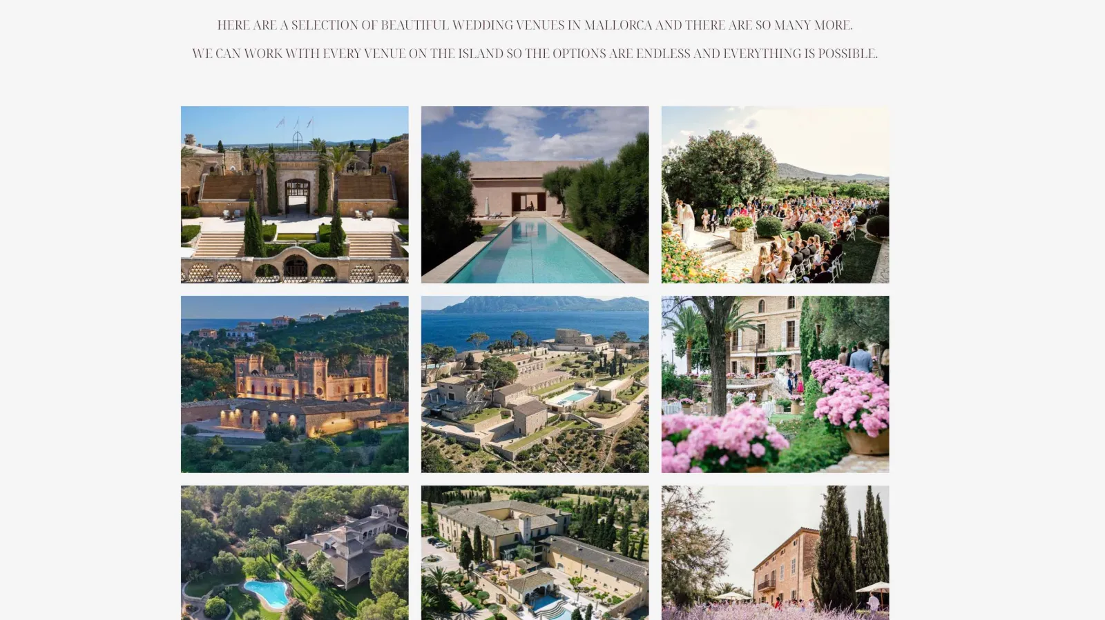 Website design for luxury wedding planner, Mobile