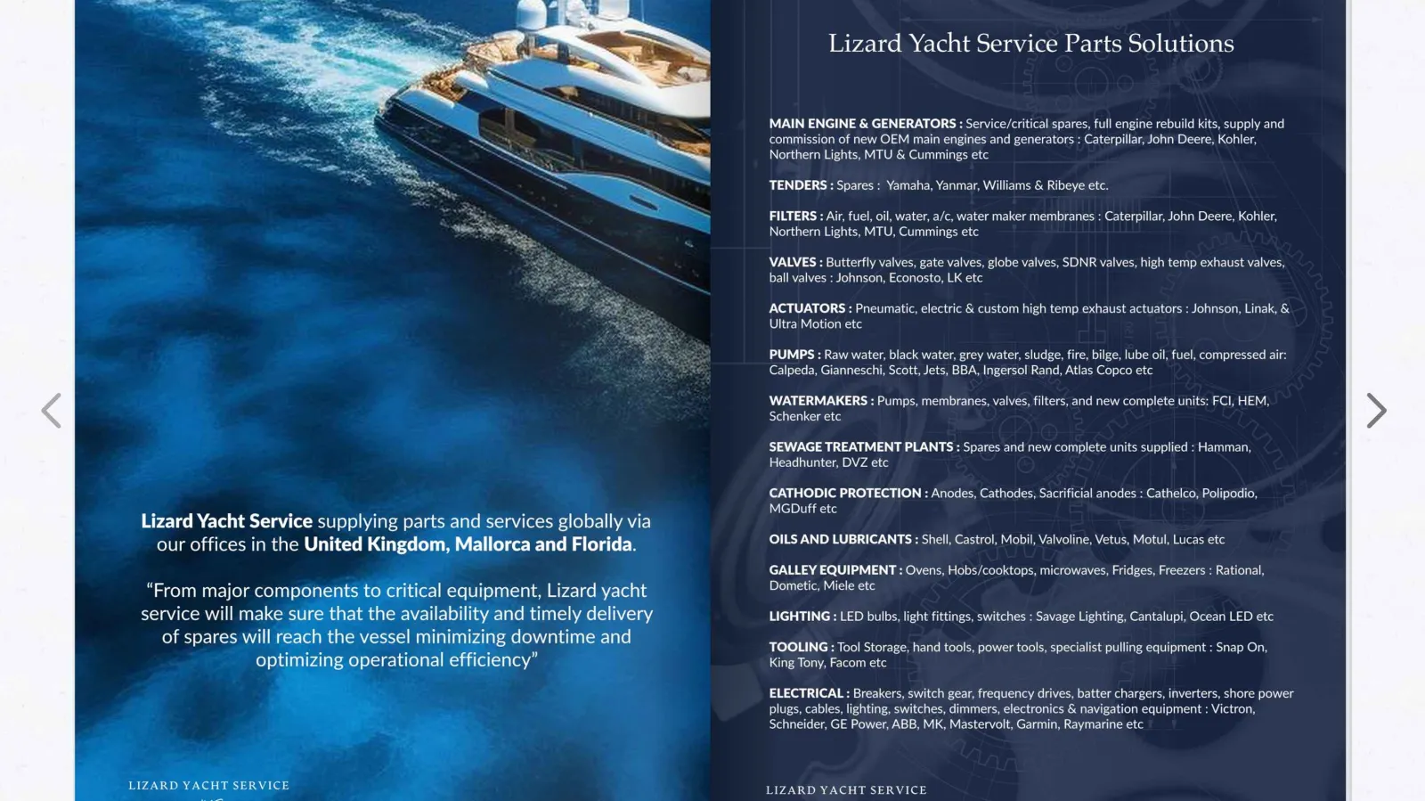 Website and interactive online brochure, Services