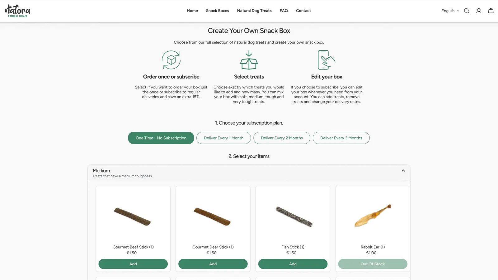 Ecommerce design for Natora, result