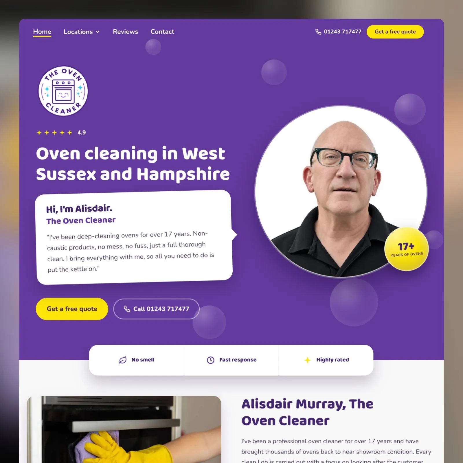 The Oven Cleaner website by Jayco Digital