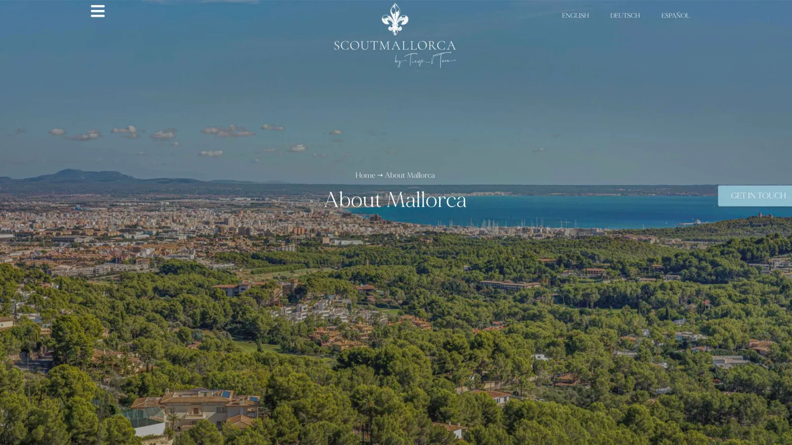 Web design for real estate Scout Mallorca, view
