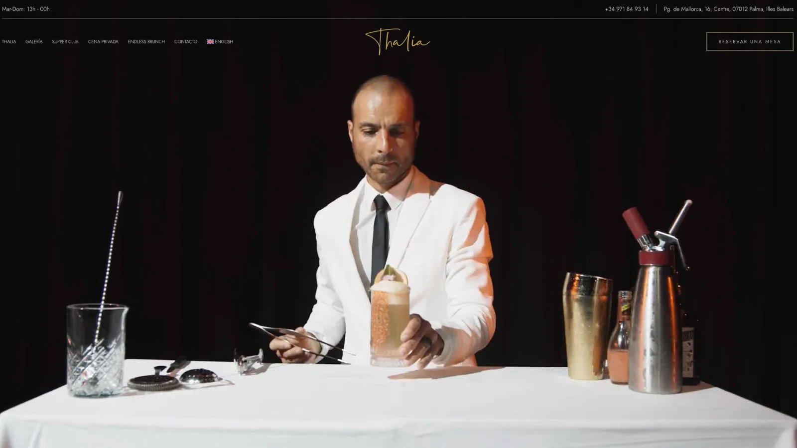 Thalia restaurant website design