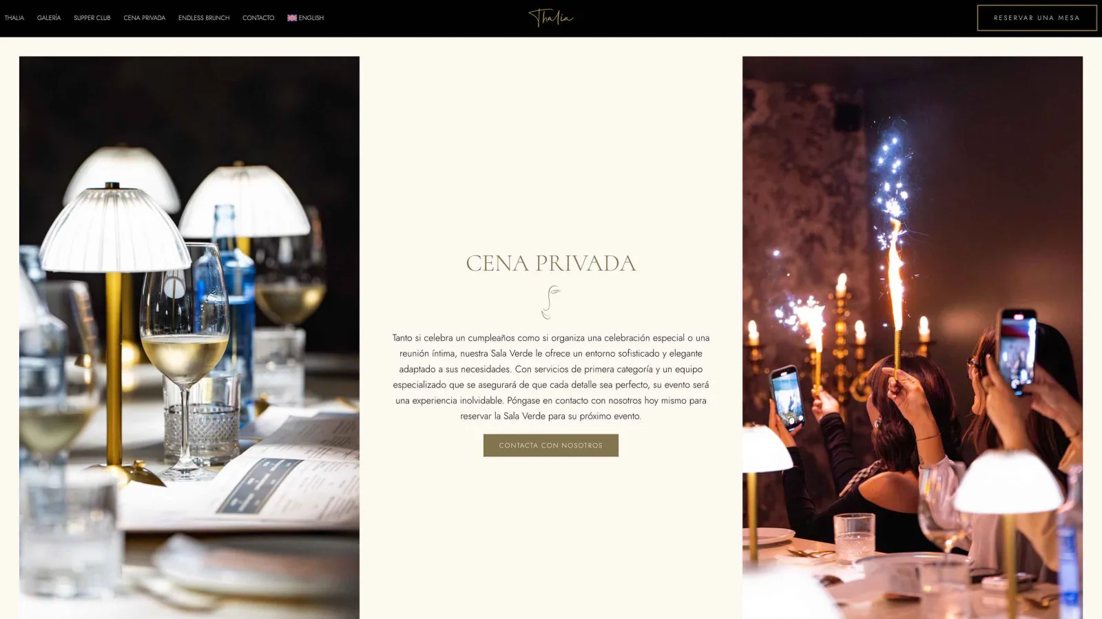 Thalia restaurant website design, Gallery